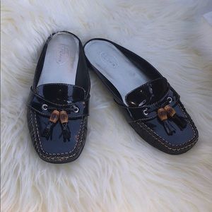 Talbots Black Tassel Mules